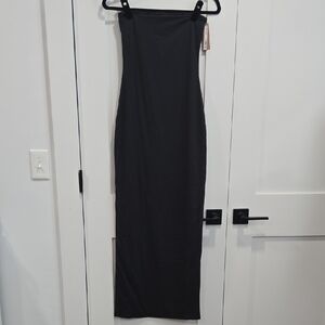 SKIMS Black Strapless Maxi Dress